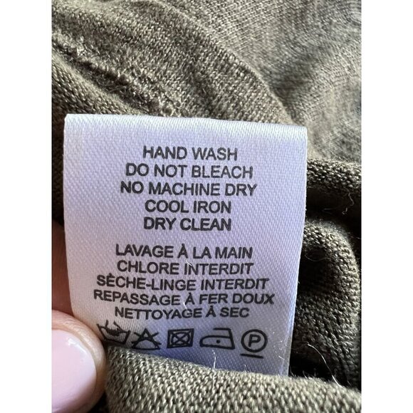 IRO Marvina army green distressed holey lightweight linen top L grunge designer - Picture 10 of 10